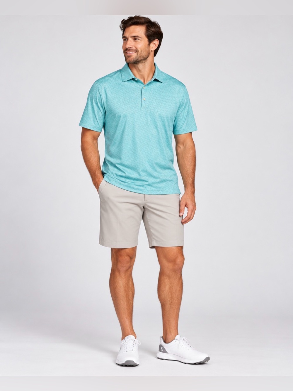 Greg Norman Collection Men's  Golf Polo in teal size Large